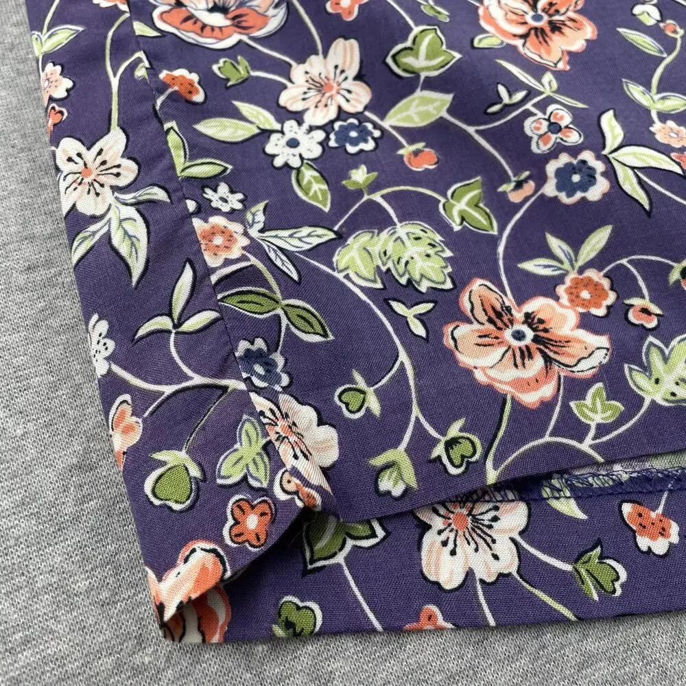 90s VTG Paul Harris Design Floral Maxi Skirt Size L Purple Wrap Front Fairycore